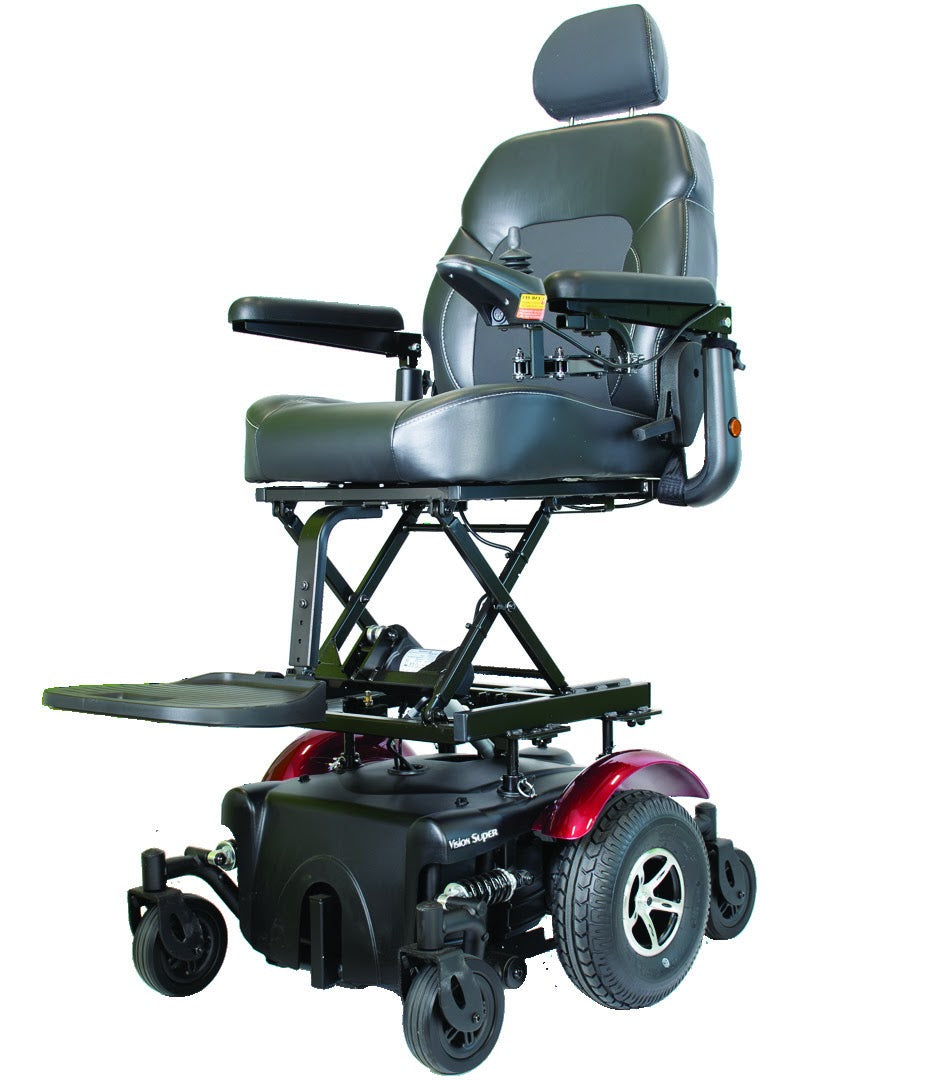 Vision Super Heavy-Duty Power Wheelchair with Power Seat Lift — 400 lb Capacity