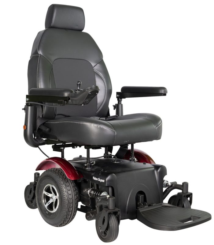 Vision Super Heavy-Duty Power Wheelchair with Power Seat Lift — 400 lb Capacity